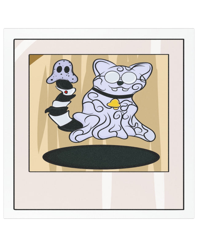 Car Magnet- Ghost Cat Polaroid pic