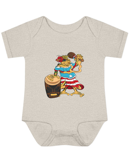 Puerto Rican Coquí Infant Bodysuit — "Isabella Benitez Figueroa: Proud to be Puerto Rican"