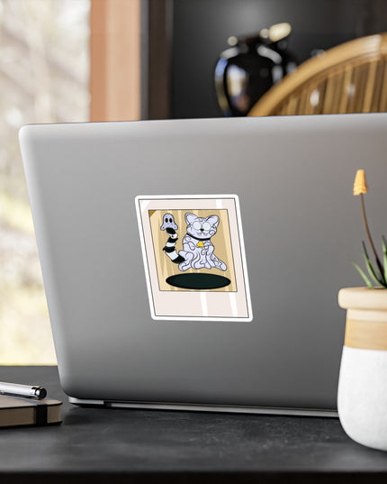 Ghost Cat Polaroid - Kiss-Cut Vinyl Decal Sticker