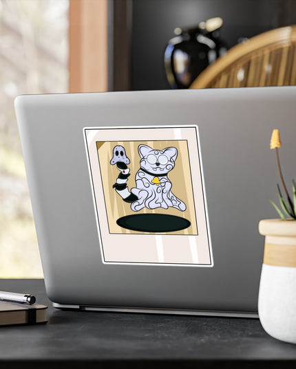 Ghost Cat Polaroid - Kiss-Cut Vinyl Decal Sticker