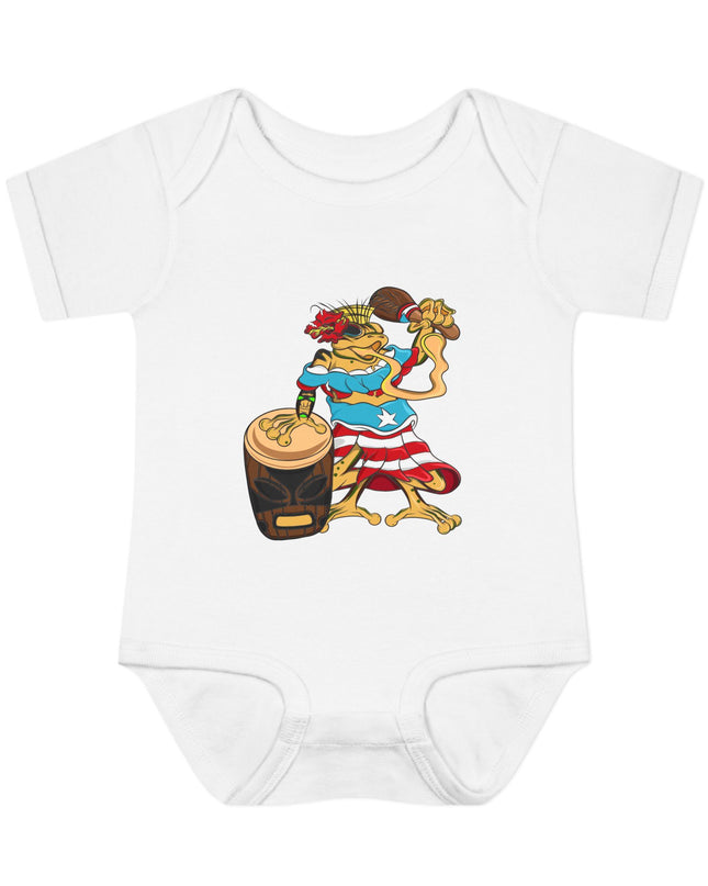 Puerto Rican Coquí Infant Bodysuit — "Isabella Benitez Figueroa: Proud to be Puerto Rican"