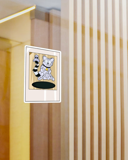 Ghost Cat Polaroid - Kiss-Cut Vinyl Decal Sticker