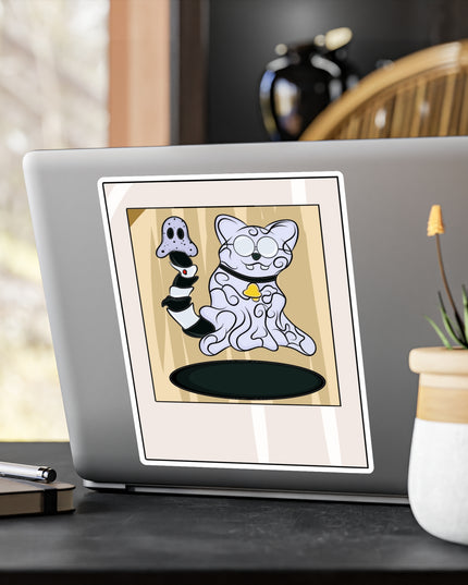 Ghost Cat Polaroid - Kiss-Cut Vinyl Decal Sticker
