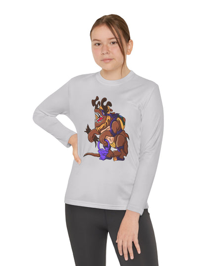 Youth Long Sleeve Tee - Trick or Tarrasque Halloween Design