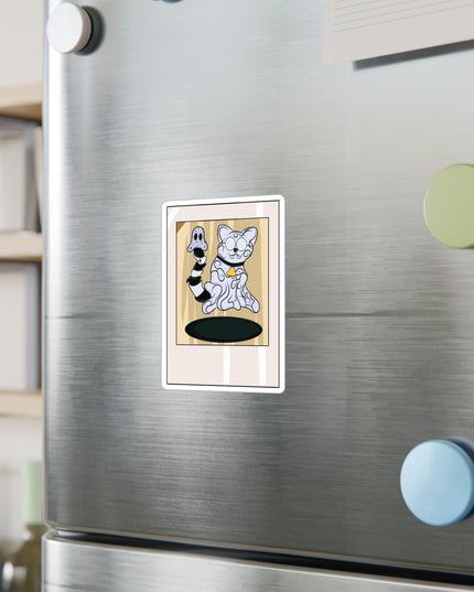 Ghost Cat Polaroid - Kiss-Cut Vinyl Decal Sticker