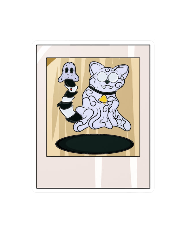 Ghost Cat Polaroid - Kiss-Cut Vinyl Decal Sticker
