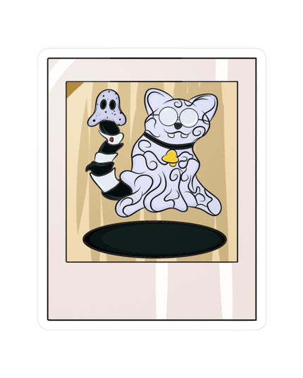 Ghost Cat Polaroid - Kiss-Cut Vinyl Decal Sticker