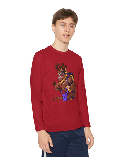 Youth Long Sleeve Tee - Trick or Tarrasque Halloween Design