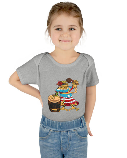 Puerto Rican Coquí Infant Bodysuit — "Isabella Benitez Figueroa: Proud to be Puerto Rican"